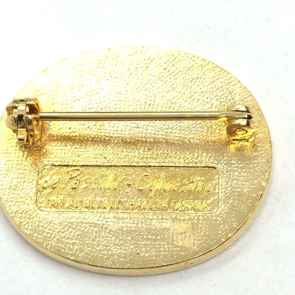 3/$30 VINTAGE DE PASSELLE SYLVESTRE BROOCH PIN ENAMEL PEACOCK BIRD CANADA - Picture 5 of 9